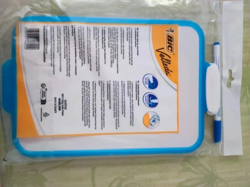 Velleda erasable double-sided slate brand new + 5 pencils + eraser – photo 4